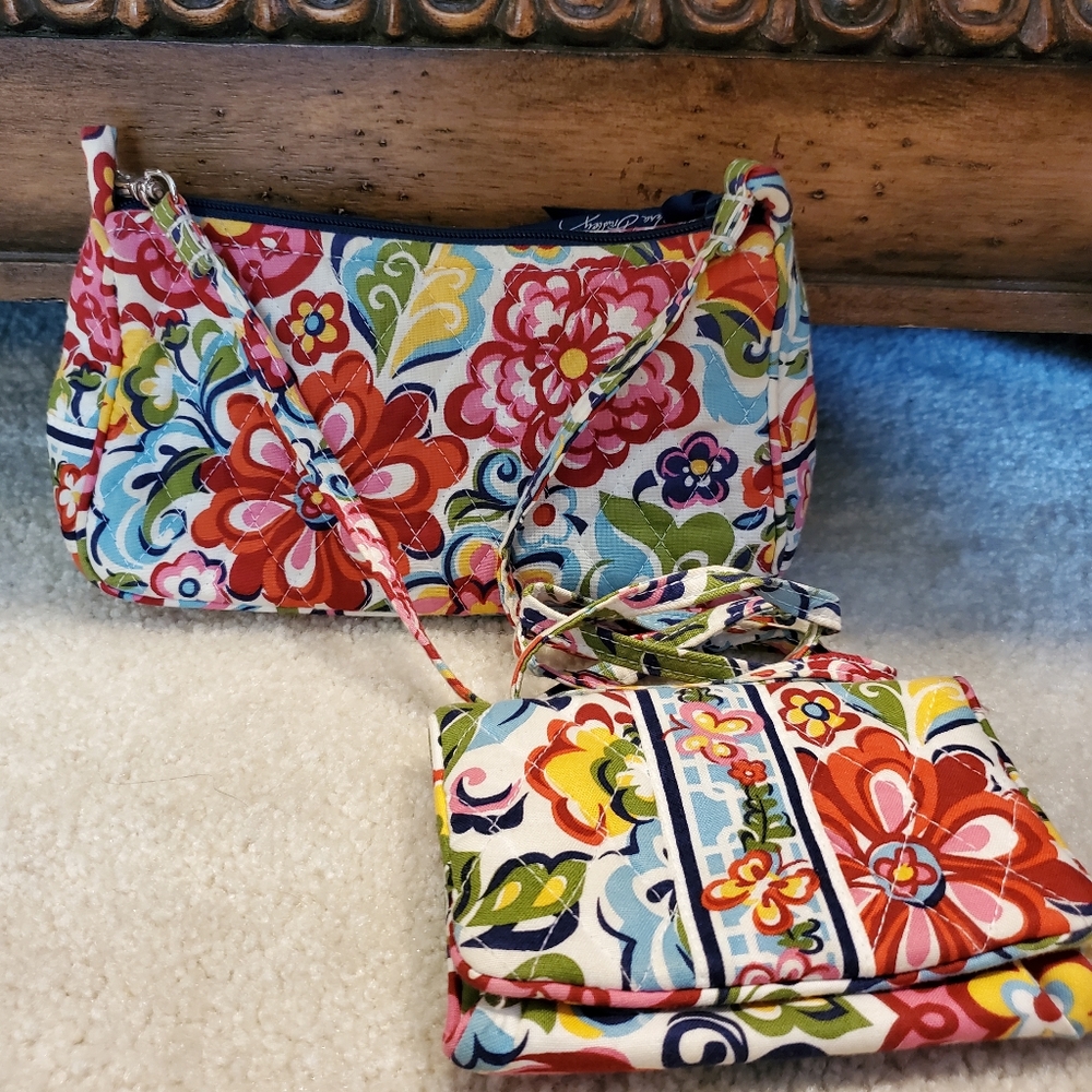 Vera Bradley crossbody and matching wallet